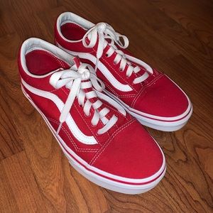 Red vans old skool 8